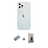 MARSİLYAN™- iPhone 12 Pro Max Kılıf Nova Çizgi - Siyah Bilvis Hayalet Cam Ekran Koruyucu + Shine Kamera Lens Koruma Cam - PE