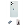 MARSİLYAN™- iPhone 12 Pro Max Kılıf Nova Çizgi - Siyah Bilvis Hayalet Cam Ekran Koruyucu + Shine Kamera Lens Koruma Cam - SH