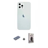 MARSİLYAN™- iPhone 12 Pro Max Kılıf Nova Çizgi - Siyah Bilvis Hayalet Cam Ekran Koruyucu + Renkli Kamera Lens Koruma Cam - YL