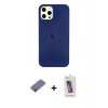 MARSİLYAN™- iPhone 12 Pro Max Kılıf Nova Çizgi - Siyah Joko 5D Cam + Metal Kamera Lens Koruma Cam - GD