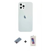 MARSİLYAN™- iPhone 12 Pro Max Kılıf Nova Çizgi - Siyah Joko 5D Cam + Metal Kamera Lens Koruma Cam - KI