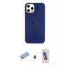 MARSİLYAN™- iPhone 12 Pro Max Kılıf Nova Çizgi - Siyah Joko 5D Cam + Shine Kamera Lens Koruma Cam - MI