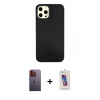 MARSİLYAN™- iPhone 12 Pro Max Kılıf Nova Çizgi - Siyah Joko 5D Cam + Neon Fosforlu Kamera Lens - TU