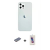 MARSİLYAN™- iPhone 12 Pro Max Kılıf Nova Çizgi - Siyah Joko 5D Cam + Renkli Kamera Lens Koruma Cam - SI