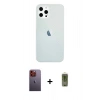 MARSİLYAN™- iPhone 12 Pro Max Kılıf Nova Çizgi - Siyah Joko Magic 5D Hayalet Cam + Neon Fosforlu Kamera Lens - TU