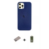 MARSİLYAN™- iPhone 12 Pro Max Kılıf Nova Çizgi - Siyah Joko Magic 5D Hayalet Cam + Shine Kamera Lens Koruma Cam - SABE