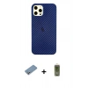 MARSİLYAN™- iPhone 12 Pro Max Kılıf Nova Çizgi - Siyah Joko Magic 5D Hayalet Cam + Shine Kamera Lens Koruma Cam - GS