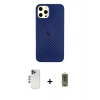 MARSİLYAN™- iPhone 12 Pro Max Kılıf Nova Çizgi - Siyah Joko Magic 5D Hayalet Cam + Shine Kamera Lens - LT