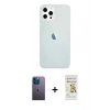 MARSİLYAN™- iPhone 12 Pro Max Kılıf Nova Çizgi - Siyah Mat Seramik Nano Ekran Koruyucu + Neon Fosforlu Kamera Lens - MI