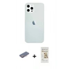 MARSİLYAN™- iPhone 12 Pro Max Kılıf Nova Çizgi - Siyah Mat Seramik Nano Ekran Koruyucu + Renkli Kamera Lens Koruma Cam - PE