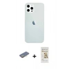 MARSİLYAN™- iPhone 12 Pro Max Kılıf Nova Çizgi - Siyah Mat Seramik Nano Ekran Koruyucu + Sarı Renkli Kamera Lens Koruma Cam