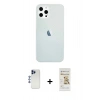 MARSİLYAN™- iPhone 12 Pro Max Kılıf Nova Çizgi - Siyah Mat Seramik Nano Ekran Koruyucu + Shine Kamera Lens - LT