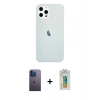 MARSİLYAN™- iPhone 12 Pro Max Kılıf Nova Çizgi - Siyah Polymer Nano Ekran Koruyucu + Neon Fosforlu Kamera Lens - MI