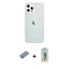 MARSİLYAN™- iPhone 12 Pro Max Kılıf Nova Çizgi - Siyah Polymer Nano Ekran Koruyucu + Shine Kamera Lens Koruma Cam - PE