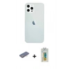 MARSİLYAN™- iPhone 12 Pro Max Kılıf Nova Çizgi - Siyah Polymer Nano Ekran Koruyucu + Renkli Kamera Lens Koruma Cam - MI