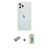 MARSİLYAN™- iPhone 12 Pro Max Kılıf Nova Çizgi - Siyah Polymer Nano Ekran Koruyucu + Shine Kamera Lens Koruma Cam - SABE