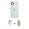 MARSİLYAN™- iPhone 12 Pro Max Kılıf Nova Çizgi - Siyah Polymer Nano Ekran Koruyucu + Shine Kamera Lens - LT