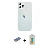 MARSİLYAN™- iPhone 12 Pro Max Kılıf Nova Çizgi - Siyah Polymer Nano Ekran Koruyucu + Yeşil Renkli Kamera Lens Koruma Cam