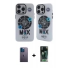MARSİLYAN™- iPhone 12 Pro Max Kılıf Nova Doku Koleksiyonu - Şeffaf 360 Full Body Arka Koruyucu + Neon Fosforlu Kamera Lens - MI