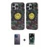 MARSİLYAN™- iPhone 12 Pro Max Kılıf Nova Doku Koleksiyonu - Şeffaf 360 Full Body Arka Koruyucu + Neon Fosforlu Kamera Lens - MI