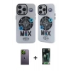 MARSİLYAN™- iPhone 12 Pro Max Kılıf Nova Doku Koleksiyonu - Şeffaf 360 Full Body Arka Koruyucu + Neon Fosforlu Kamera Lens - YL