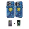 MARSİLYAN™- iPhone 12 Pro Max Kılıf Nova Doku Koleksiyonu - Şeffaf 360 Full Body Arka Koruyucu + Neon Fosforlu Kamera Lens - YL