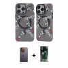 MARSİLYAN™- iPhone 12 Pro Max Kılıf Nova Doku Koleksiyonu - Şeffaf 360 Full Body Arka Koruyucu + Sarı Neon Fosforlu Kamera Lens