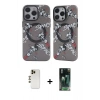 MARSİLYAN™- iPhone 12 Pro Max Kılıf Nova Doku Koleksiyonu - Şeffaf 360 Full Body Arka Koruyucu + Shine Kamera Lens - GD