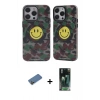 MARSİLYAN™- iPhone 12 Pro Max Kılıf Nova Doku Koleksiyonu - Şeffaf 360 Full Body Arka Koruyucu + Shine Kamera Lens Koruma Cam - GD