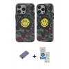 MARSİLYAN™- iPhone 12 Pro Max Kılıf Nova Doku Koleksiyonu - Şeffaf Royal Nano Ekran Koruyucu + Metal Kamera Lens Koruma Cam - GD