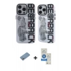 MARSİLYAN™- iPhone 12 Pro Max Kılıf Nova Doku Koleksiyonu - Şeffaf Royal Nano Ekran Koruyucu + Shine Kamera Lens Koruma Cam - GS