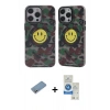 MARSİLYAN™- iPhone 12 Pro Max Kılıf Nova Doku Koleksiyonu - Şeffaf Royal Nano Ekran Koruyucu + Shine Kamera Lens Koruma Cam - GS