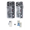 MARSİLYAN™- iPhone 12 Pro Max Kılıf Nova Doku Koleksiyonu - Şeffaf Royal Nano Ekran Koruyucu + Shine Kamera Lens - LT