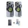 MARSİLYAN™- iPhone 12 Pro Max Kılıf Nova Doku Koleksiyonu - Şeffaf Royal Nano Ekran Koruyucu + Neon Fosforlu Kamera Lens - BZ