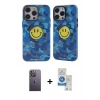 MARSİLYAN™- iPhone 12 Pro Max Kılıf Nova Doku Koleksiyonu - Şeffaf Royal Nano Ekran Koruyucu + Neon Fosforlu Kamera Lens - BZ