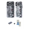 MARSİLYAN™- iPhone 12 Pro Max Kılıf Nova Doku Koleksiyonu - Şeffaf Royal Nano Ekran Koruyucu + Renkli Kamera Lens Koruma Cam - MI