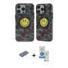 MARSİLYAN™- iPhone 12 Pro Max Kılıf Nova Doku Koleksiyonu - Şeffaf Royal Nano Ekran Koruyucu + Renkli Kamera Lens Koruma Cam - MI