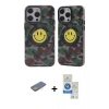 MARSİLYAN™- iPhone 12 Pro Max Kılıf Nova Doku Koleksiyonu - Şeffaf Royal Nano Ekran Koruyucu + Renkli Kamera Lens Koruma Cam - SI