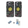 MARSİLYAN™- iPhone 12 Pro Max Kılıf Nova Doku Koleksiyonu - Şeffaf Royal Nano Ekran Koruyucu + Shine Kamera Lens Koruma Cam - PE