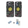 MARSİLYAN™- iPhone 12 Pro Max Kılıf Nova Doku Koleksiyonu - Şeffaf Royal Nano Ekran Koruyucu + Shine Kamera Lens Koruma Cam - MI