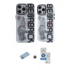 MARSİLYAN™- iPhone 12 Pro Max Kılıf Nova Doku Koleksiyonu - Şeffaf Royal Nano Ekran Koruyucu + Shine Kamera Lens Koruma Cam - MI