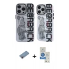 MARSİLYAN™- iPhone 12 Pro Max Kılıf Nova Doku Koleksiyonu - Şeffaf Royal Nano Ekran Koruyucu + Shine Kamera Lens Koruma Cam - PE