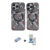 MARSİLYAN™- iPhone 12 Pro Max Kılıf Nova Doku Koleksiyonu - Şeffaf Royal Nano Ekran Koruyucu + Shine Kamera Lens Koruma Cam - MI