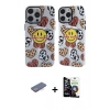MARSİLYAN™- iPhone 12 Pro Max Kılıf Nova Doku Koleksiyonu - Şeffaf Temperli Cam Ekran Koruyucu + Mavi Renkli Kamera Lens Koruma Cam