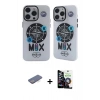 MARSİLYAN™- iPhone 12 Pro Max Kılıf Nova Doku Koleksiyonu - Şeffaf Temperli Cam Ekran Koruyucu + Mavi Renkli Kamera Lens Koruma Cam