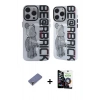 MARSİLYAN™- iPhone 12 Pro Max Kılıf Nova Doku Koleksiyonu - Şeffaf Temperli Cam Ekran Koruyucu + Metal Kamera Lens Koruma Cam - GD