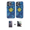 MARSİLYAN™- iPhone 12 Pro Max Kılıf Nova Doku Koleksiyonu - Şeffaf Temperli Cam Ekran Koruyucu + Neon Fosforlu Kamera Lens - MI