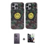 MARSİLYAN™- iPhone 12 Pro Max Kılıf Nova Doku Koleksiyonu - Şeffaf Temperli Cam Ekran Koruyucu + Neon Fosforlu Kamera Lens - BZ
