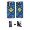 MARSİLYAN™- iPhone 12 Pro Max Kılıf Nova Doku Koleksiyonu - Şeffaf Temperli Cam Ekran Koruyucu + Neon Fosforlu Kamera Lens - BZ