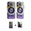 MARSİLYAN™- iPhone 12 Pro Max Kılıf Nova Doku Koleksiyonu - Şeffaf Temperli Cam Ekran Koruyucu + Neon Fosforlu Kamera Lens - YL